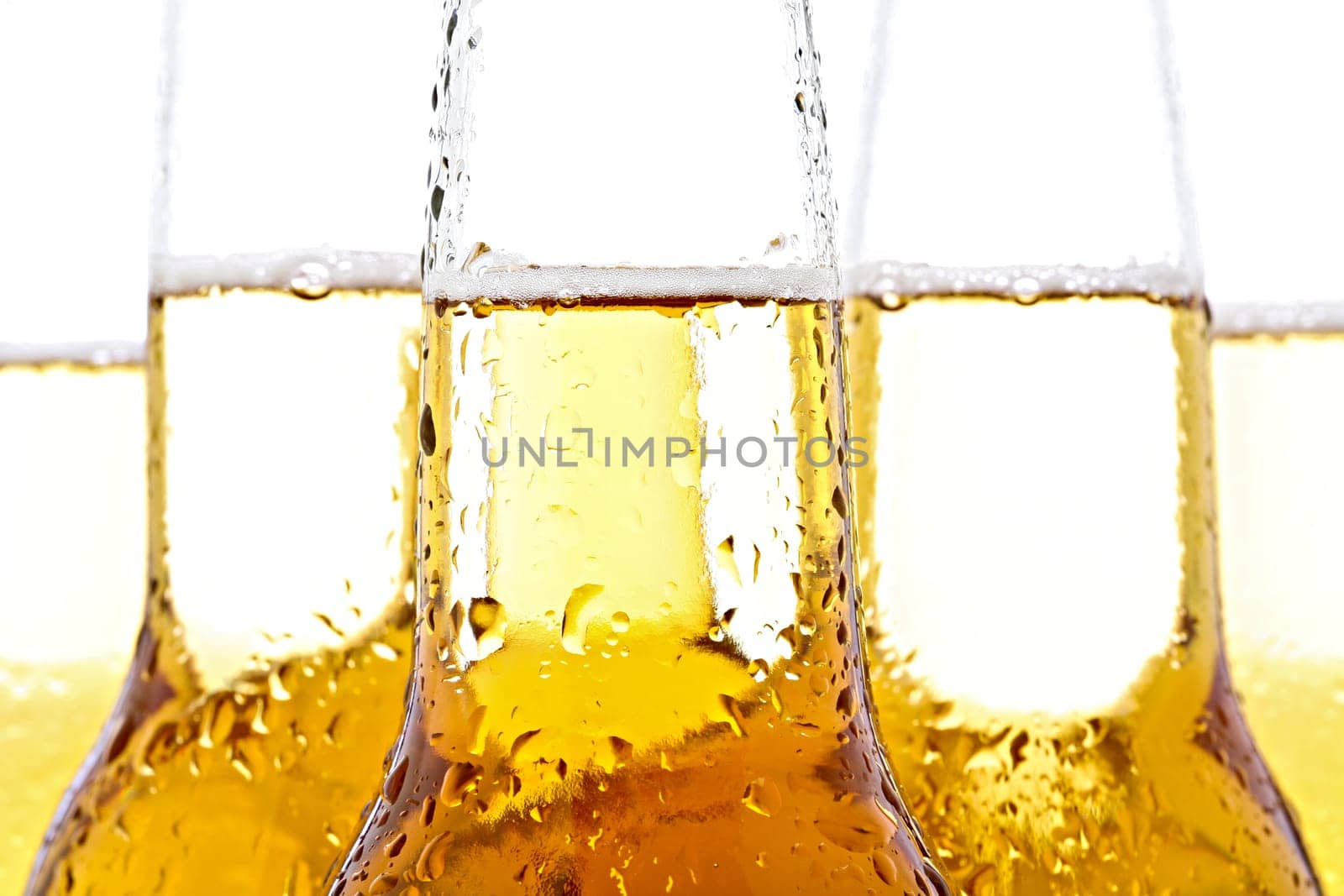 beer closeup on white