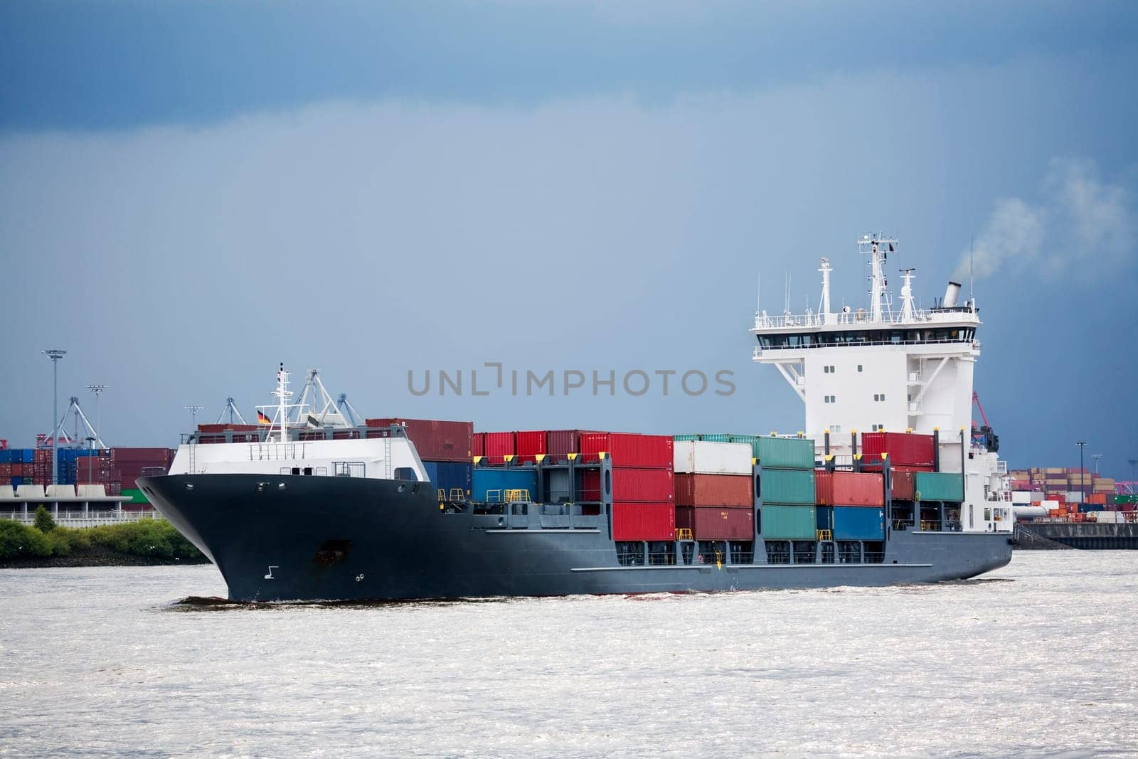 container ship in port