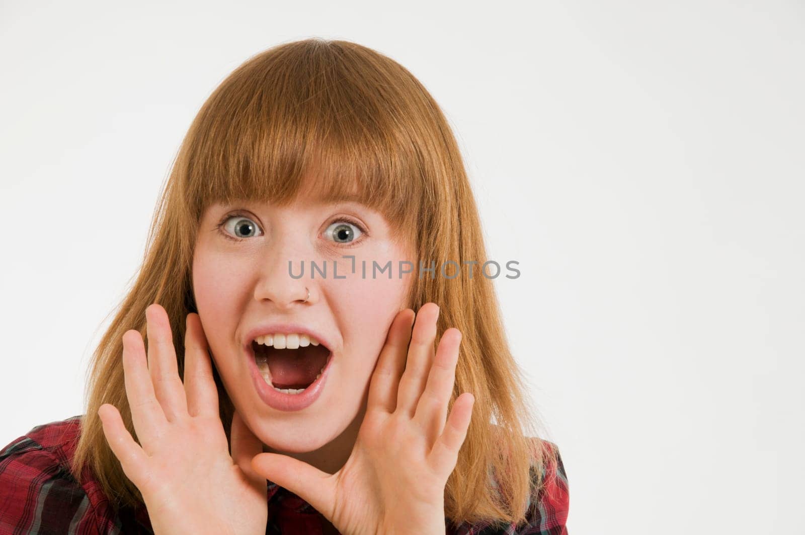 young woman shouting