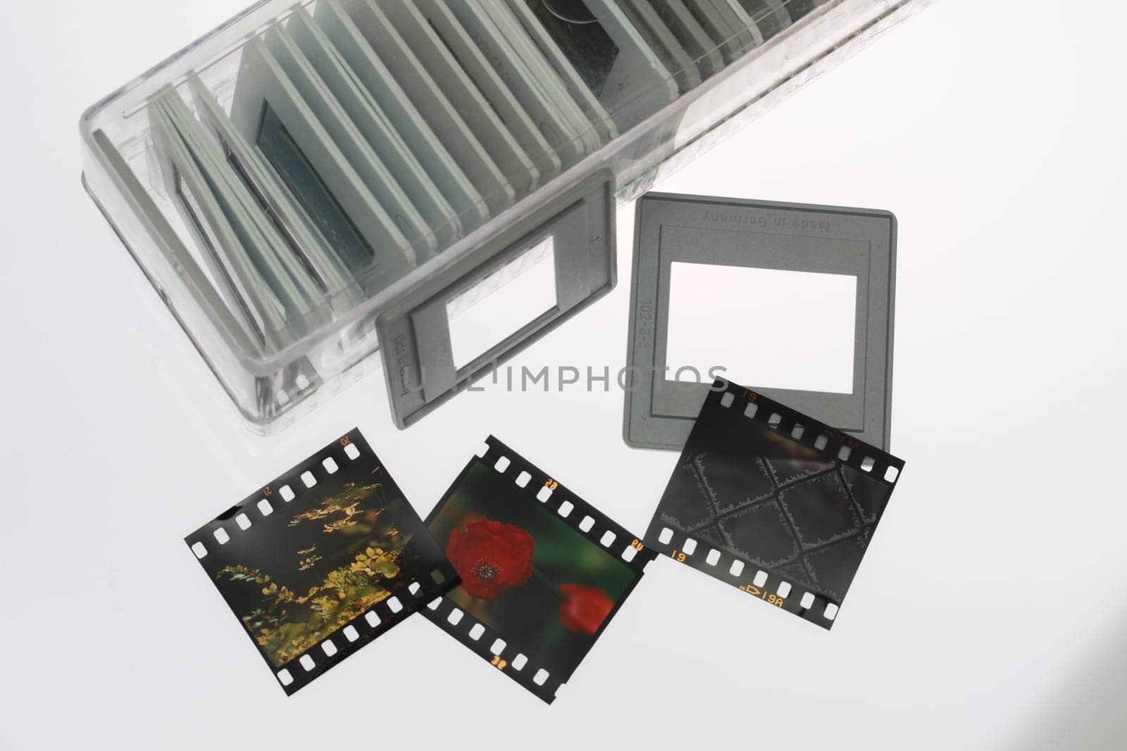 Slide box with slides
