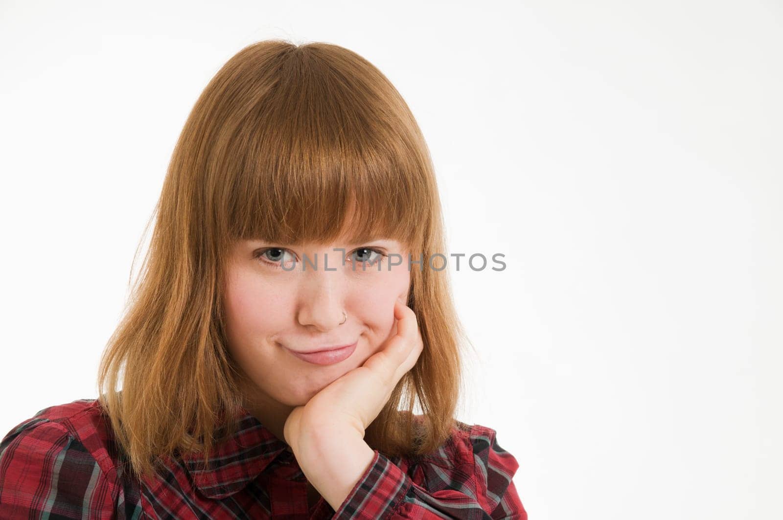 young woman pouting