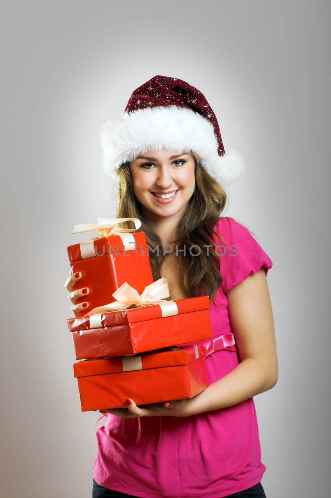 Santa Woman with Gifts