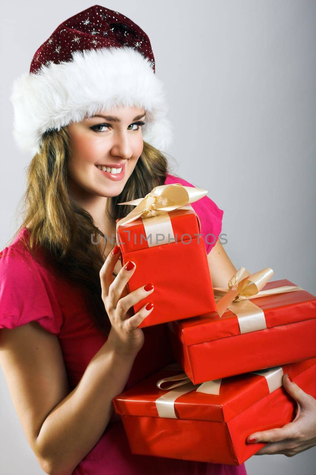 Santa Woman with Gifts