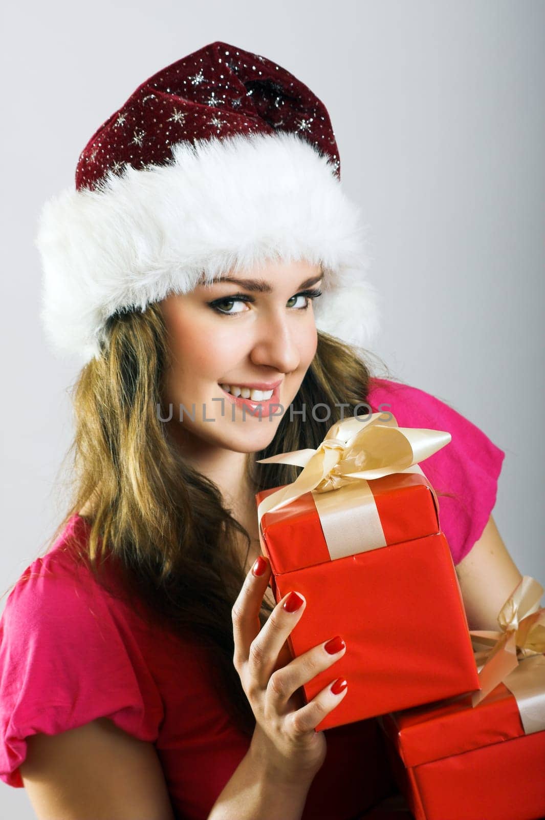 Santa Woman with Gifts