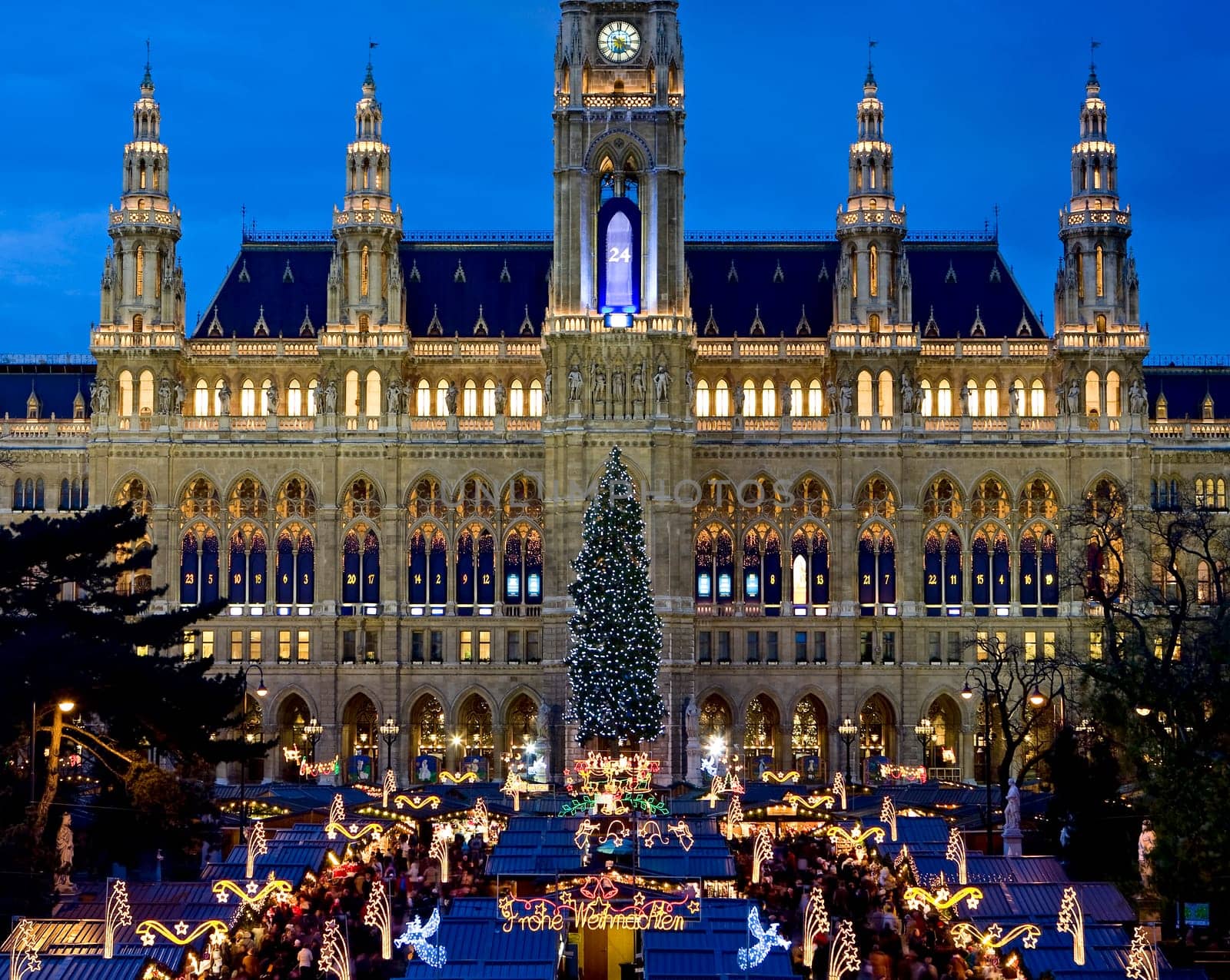 Christmas market in Vienna at the town hall