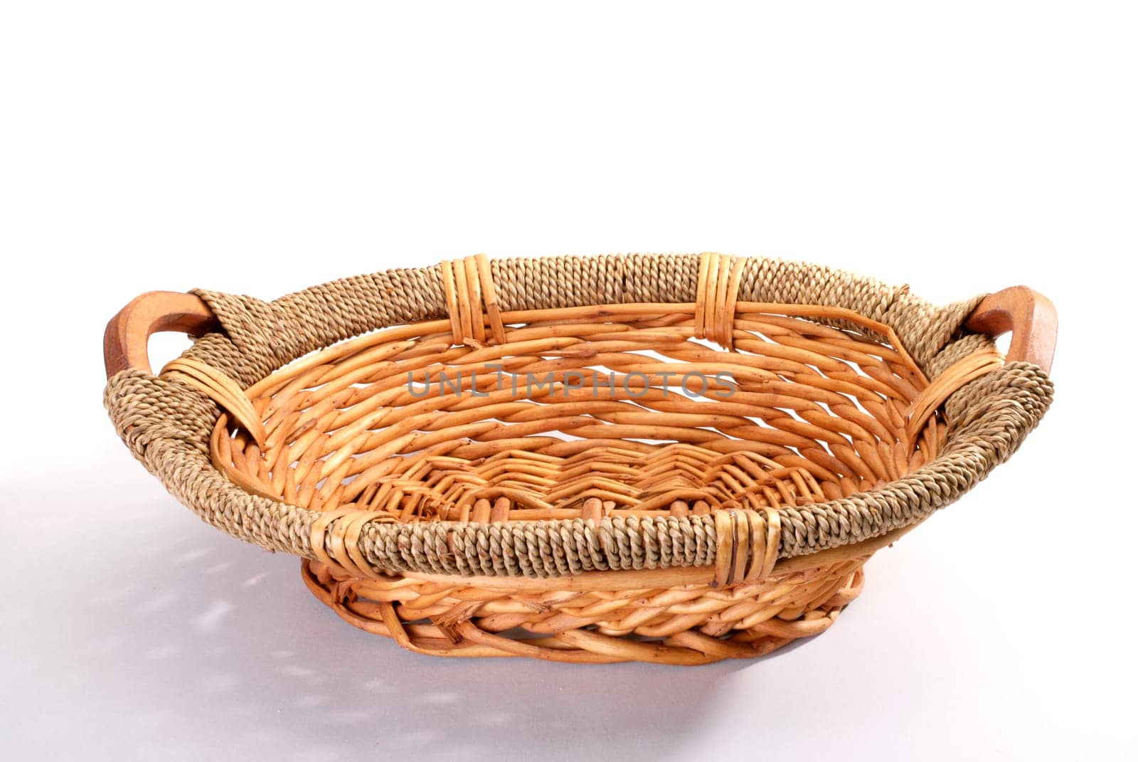 close up shot of a basket on white