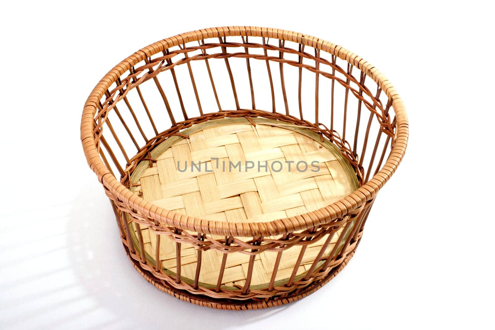 close up shot of a basket on white