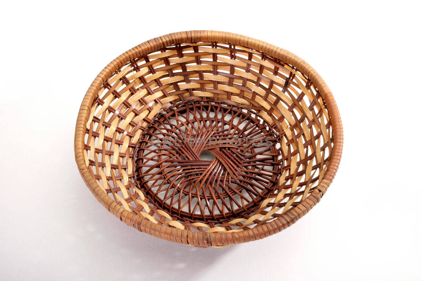 close up shot of a basket on white