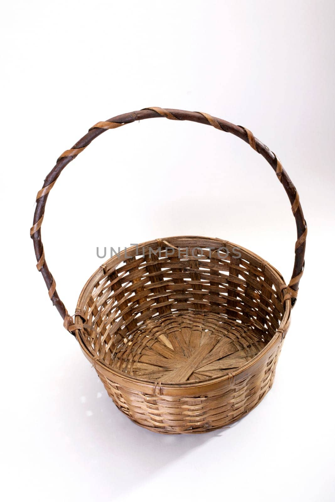 close up shot of a basket on white