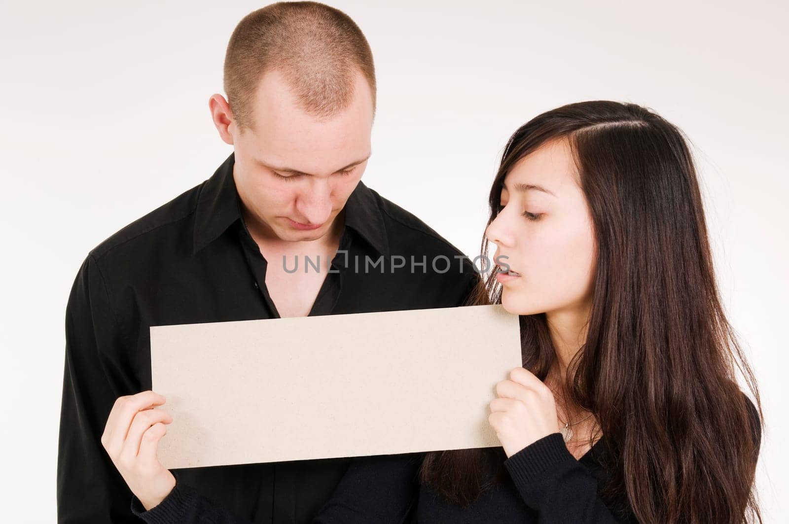 couple with sign