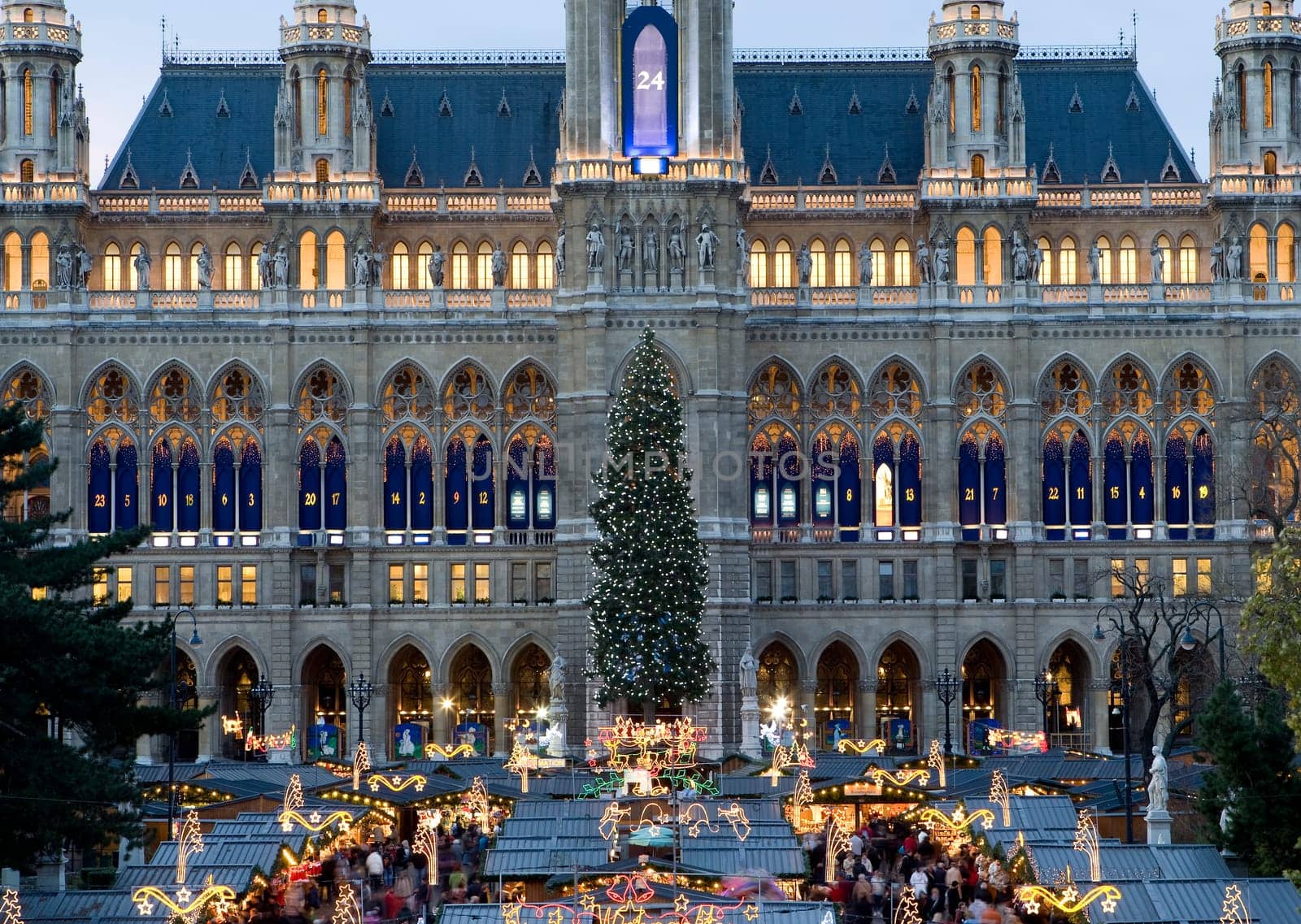 Christmas market in Vienna at the town hall