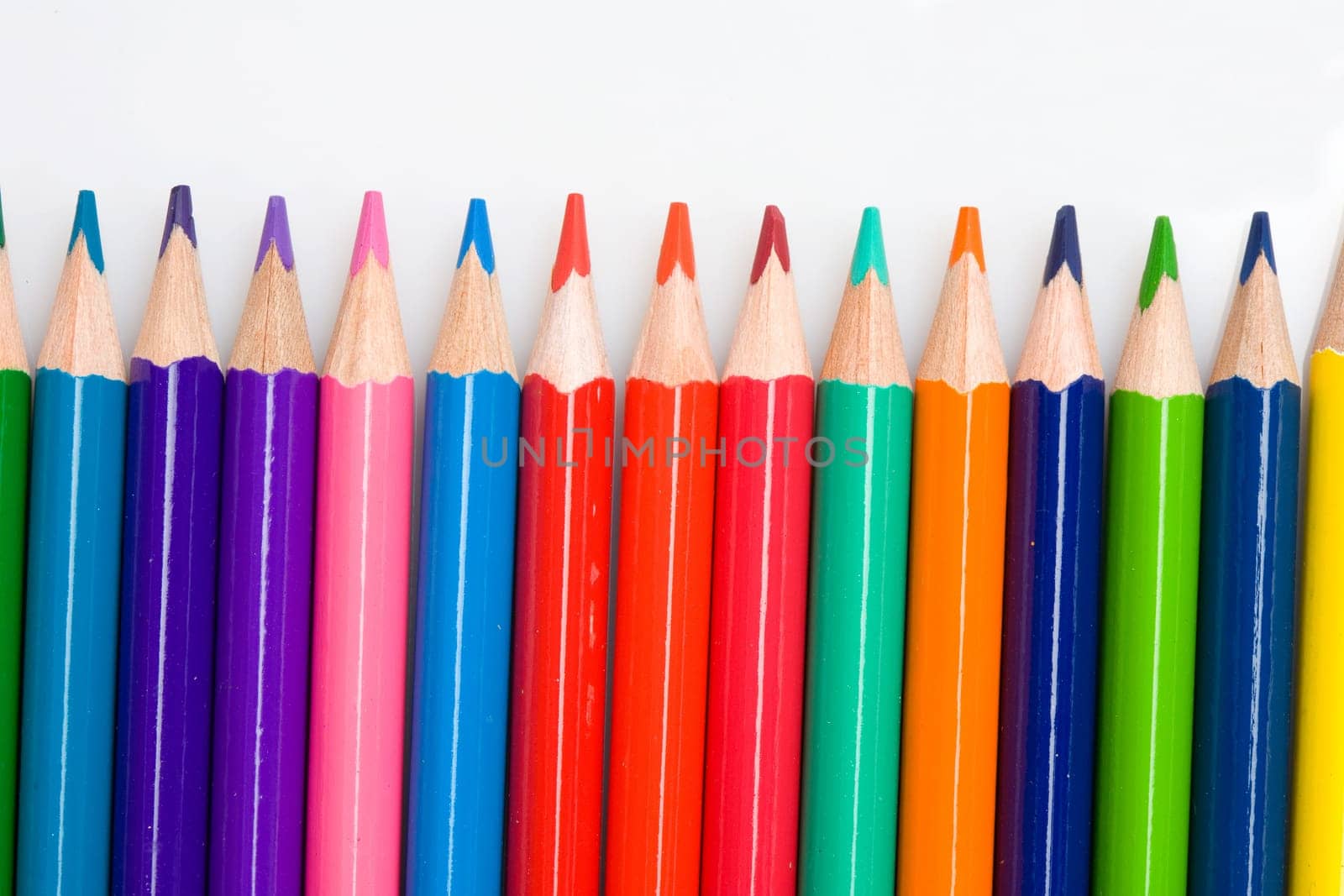 Many pencils of different colors