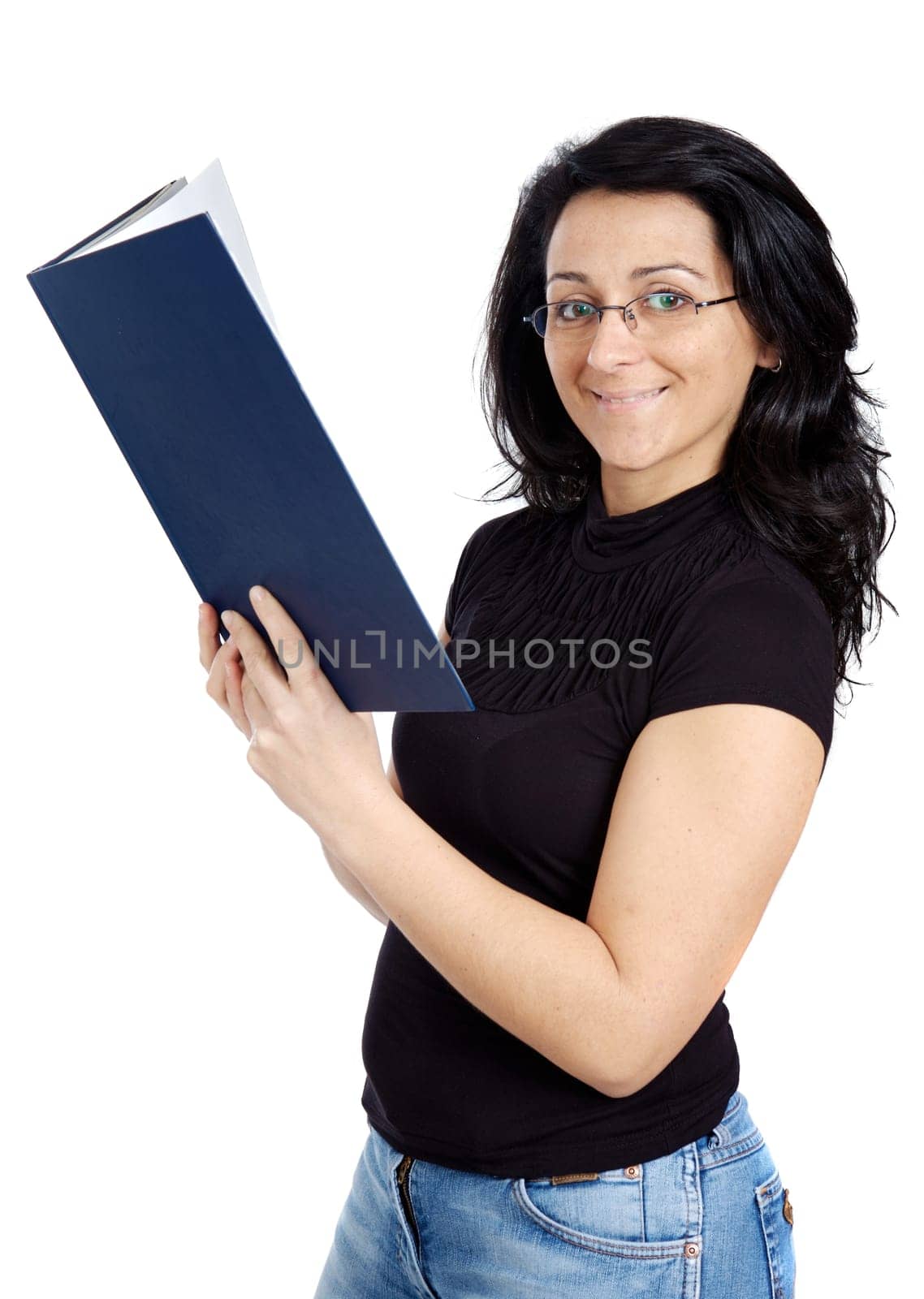 Attractive lady reading a book
