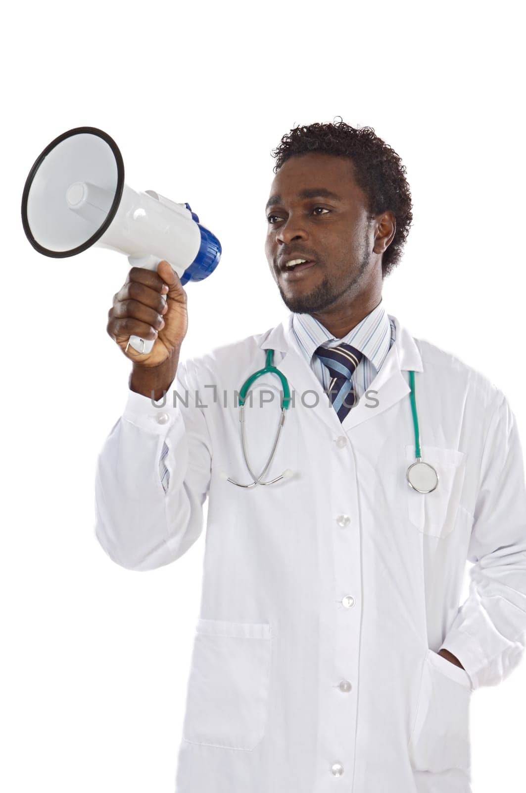 Young doctor whit megaphone