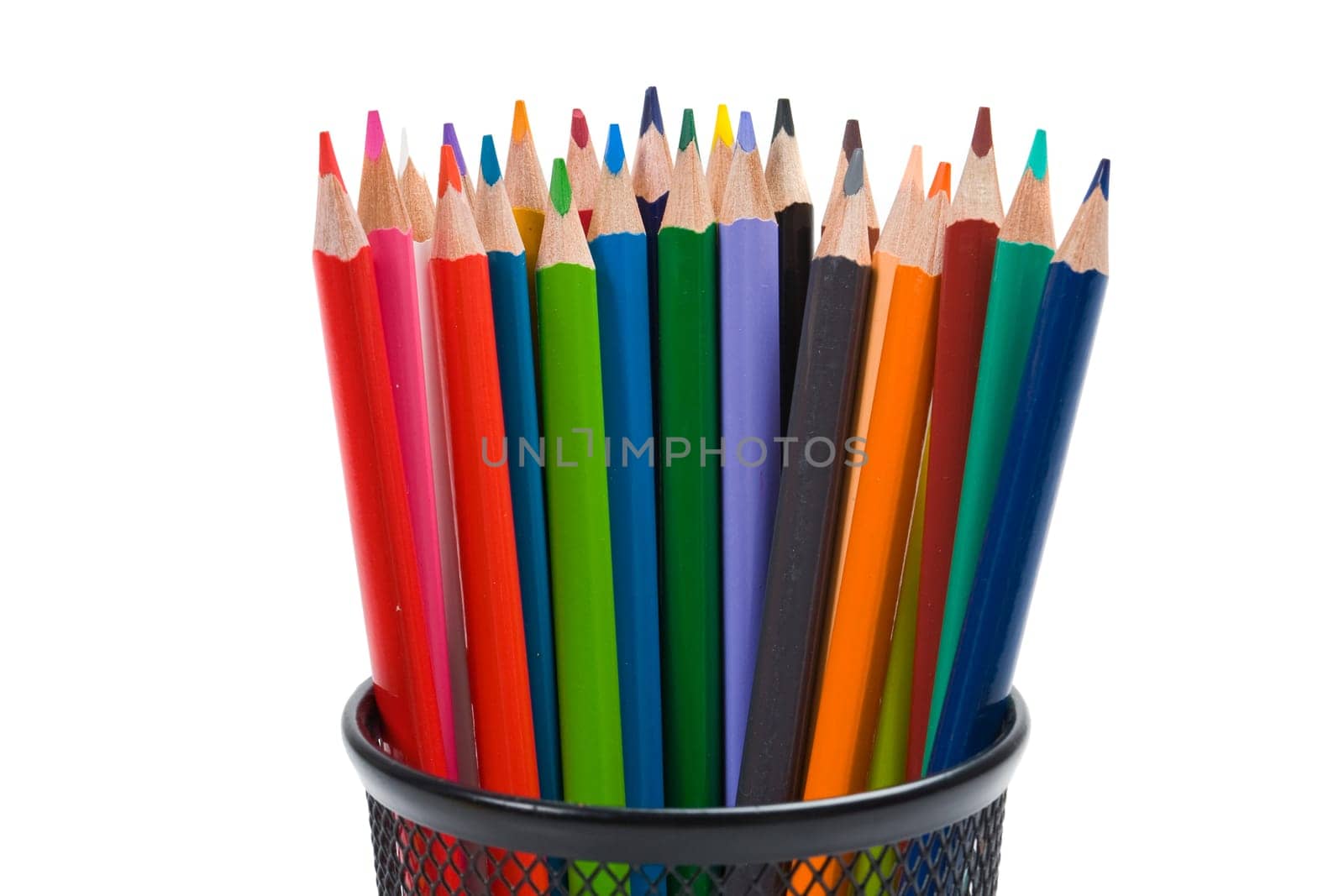 Many pencils of different colors