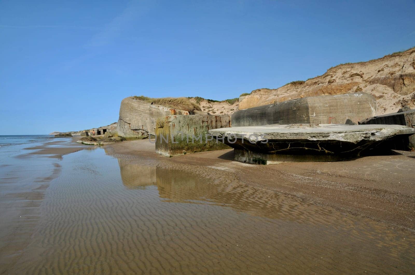 These bunkers are a reminder of the 2nd World War. Recorded in Løkken - Denmark.