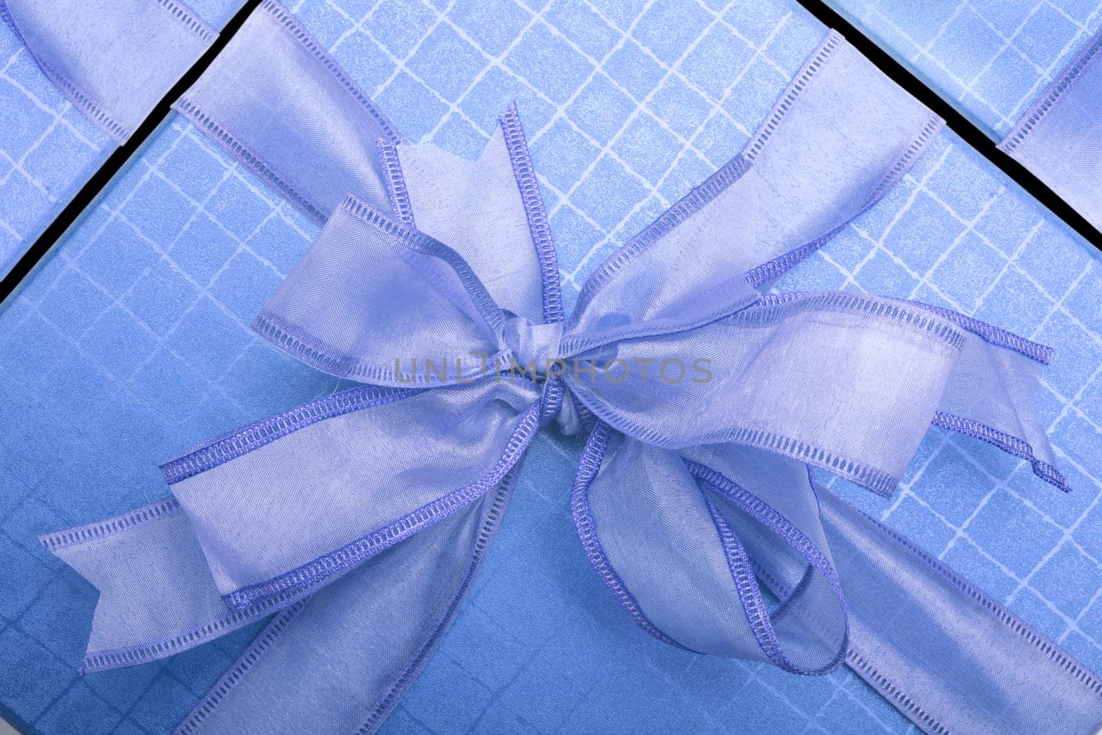 close up shot of a blue giftbox