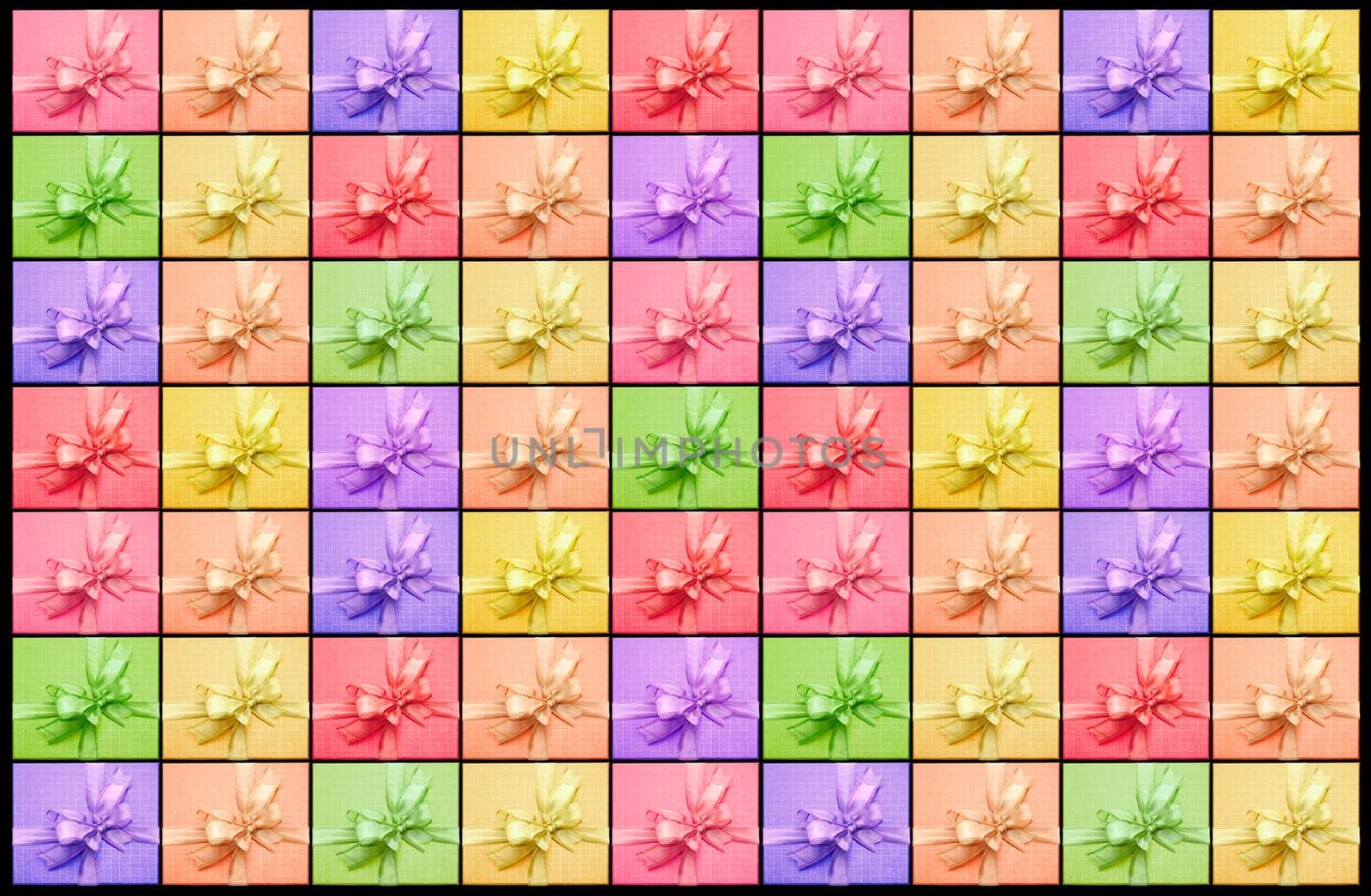 colorful giftboxes in a row
