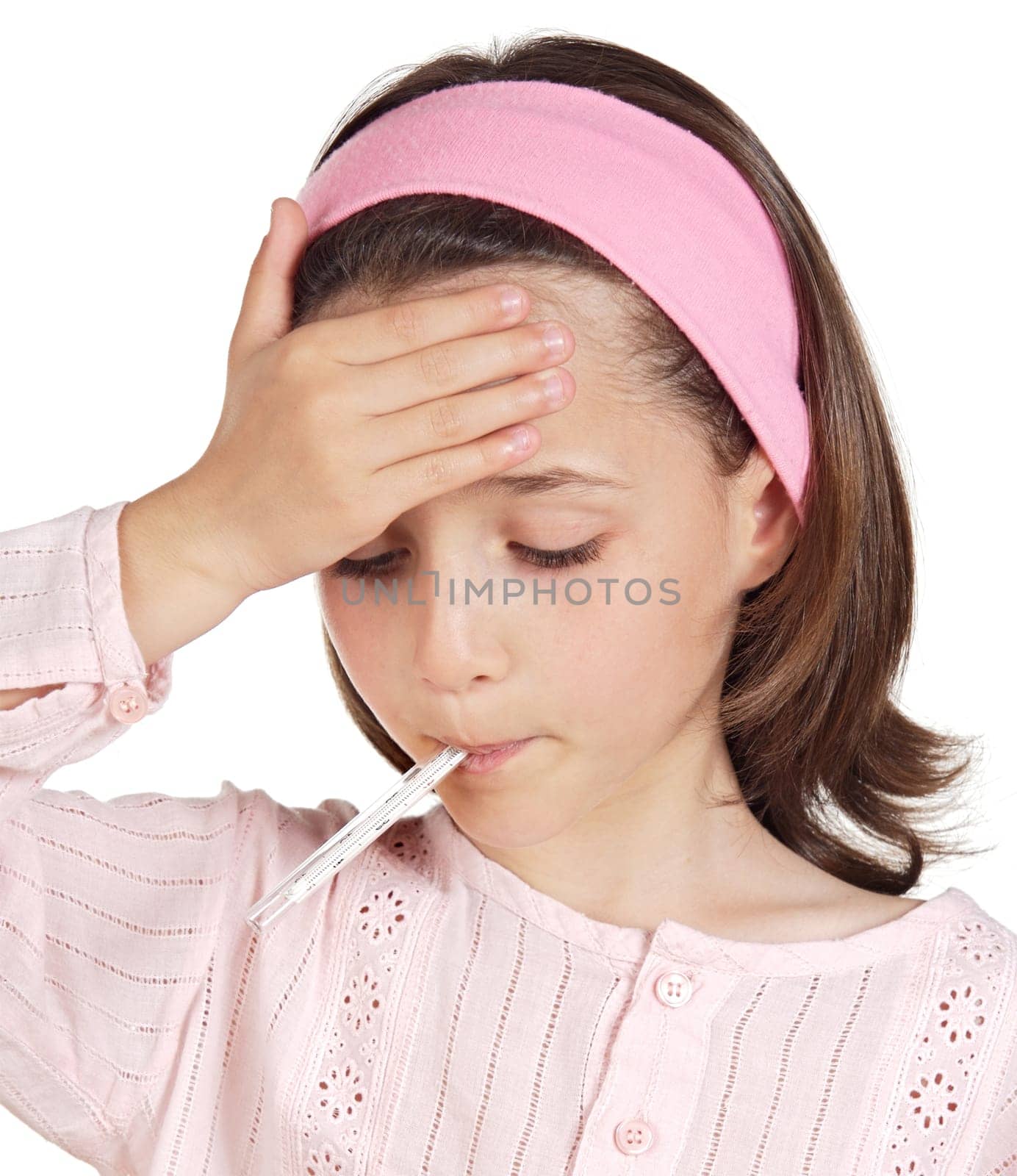 Adorable girl whit thermometer