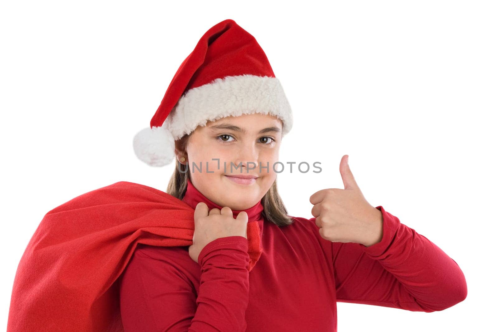 Beautiful girl with hat of christmas