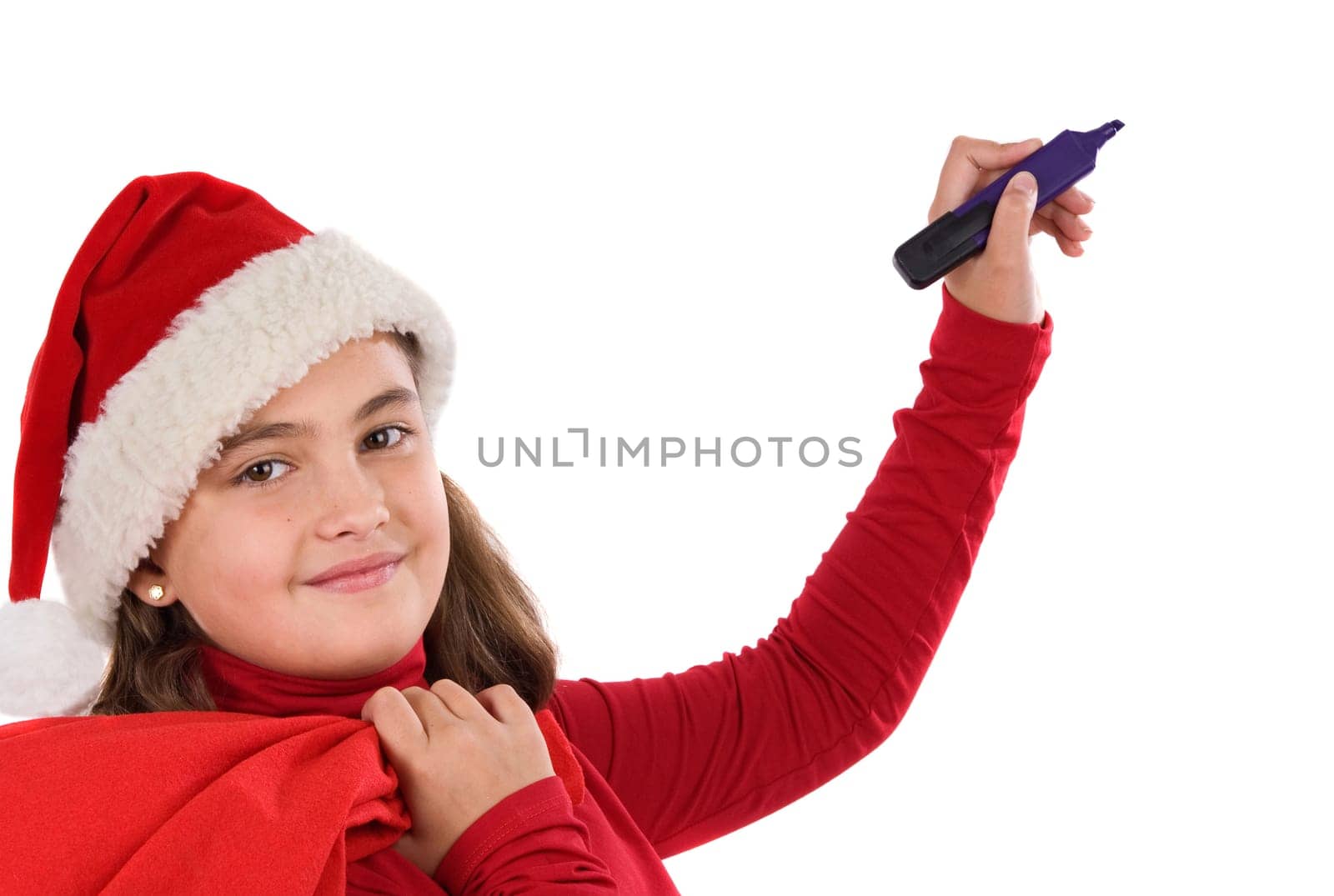 Beautiful girl with hat of christmas