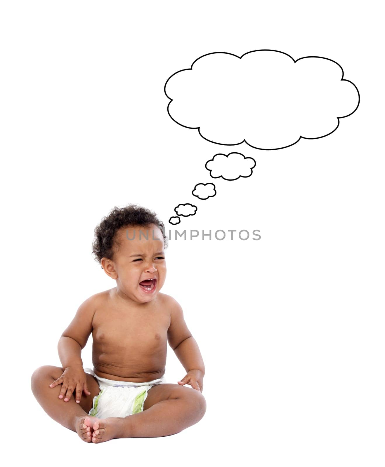 Adorable baby crying
