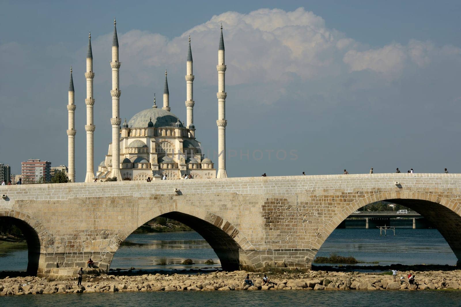 mosque with old bridge in Adana