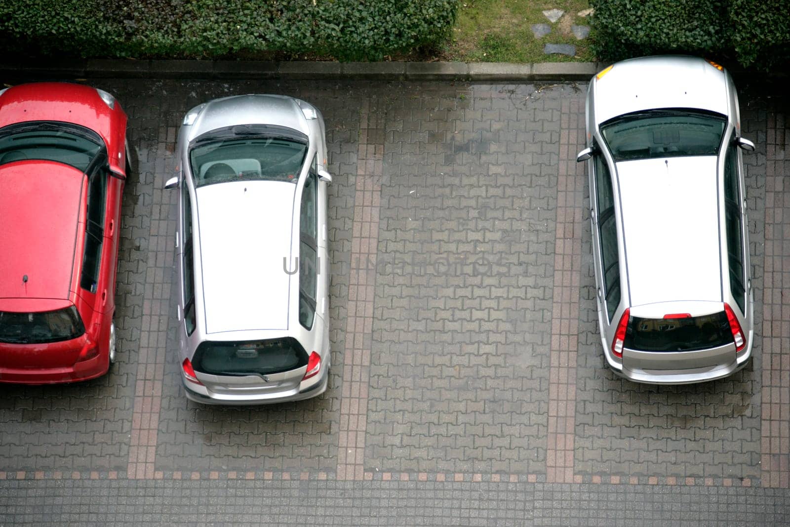 parked cars in parking lot