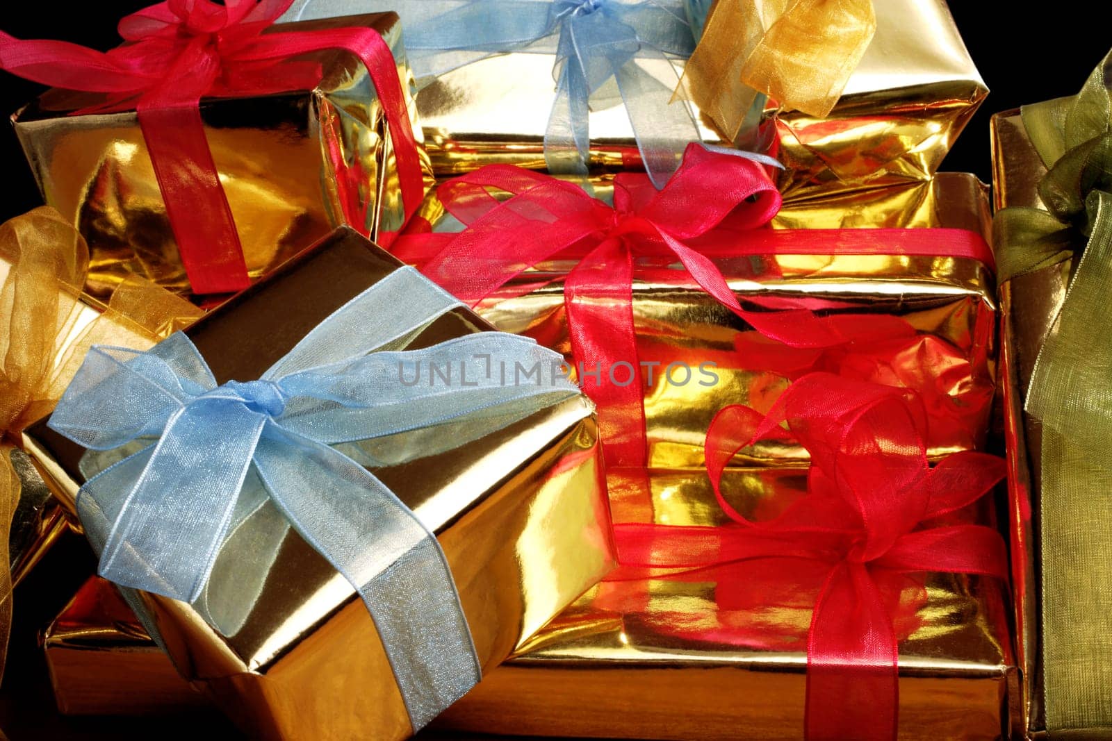 giftbox with colorful ribbons