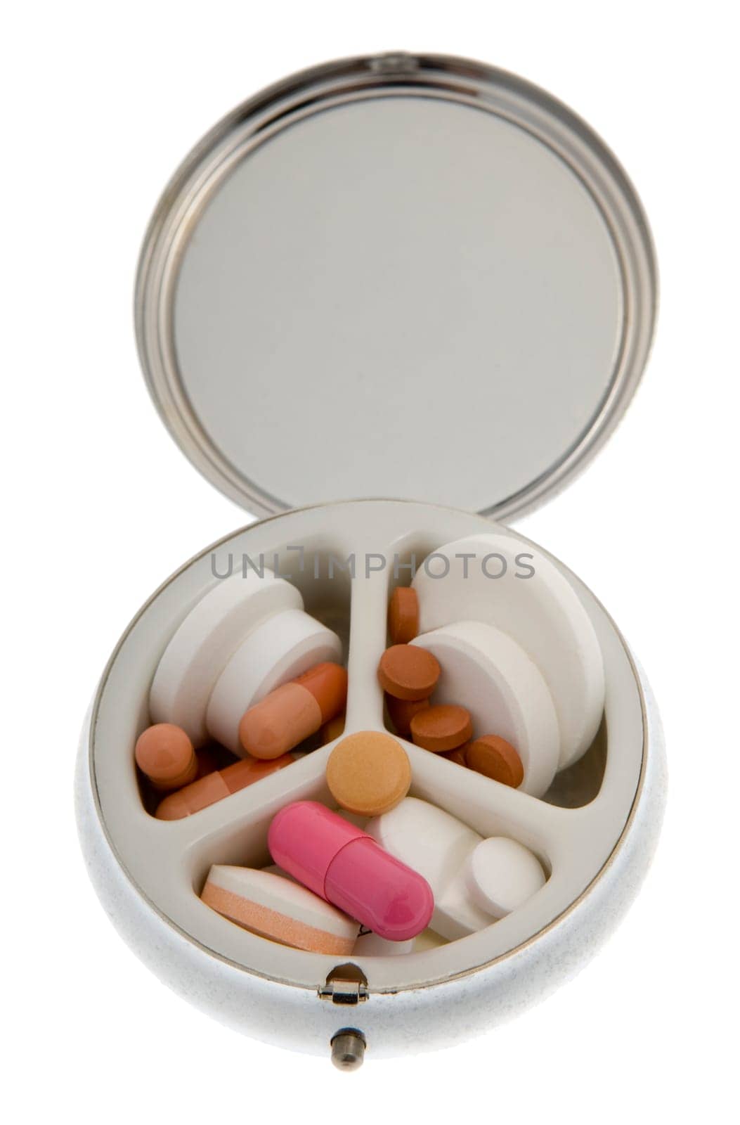 Pill box with tablets
