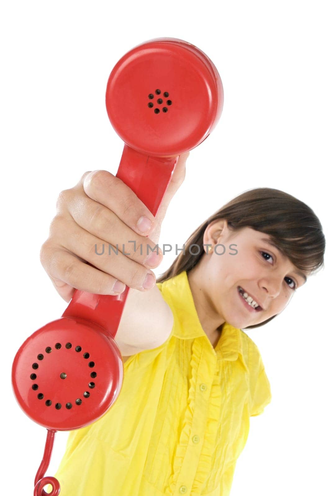 Girl with telephone