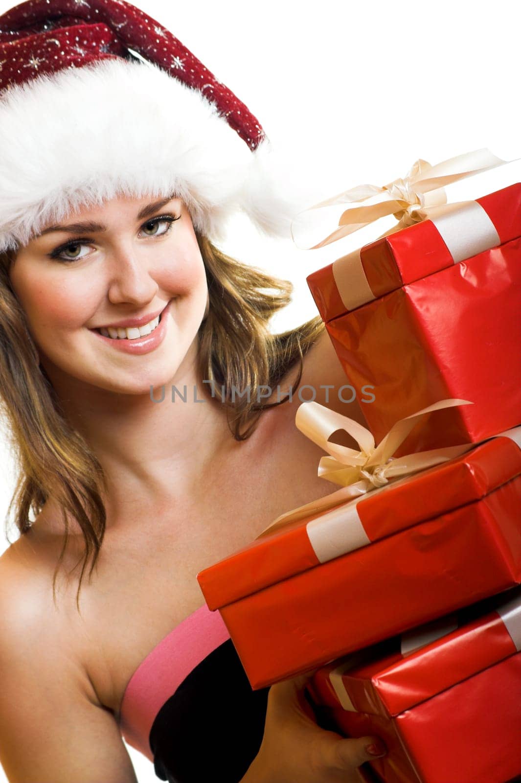 Santa Woman with Gifts