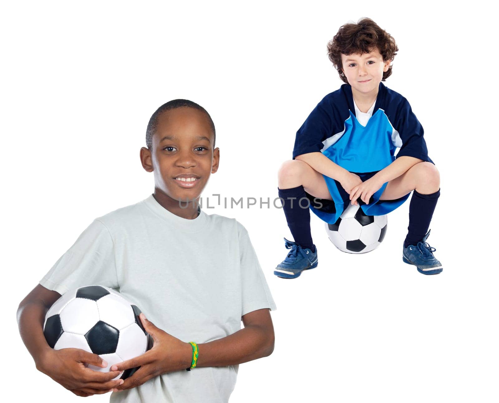 Children with soccer ball