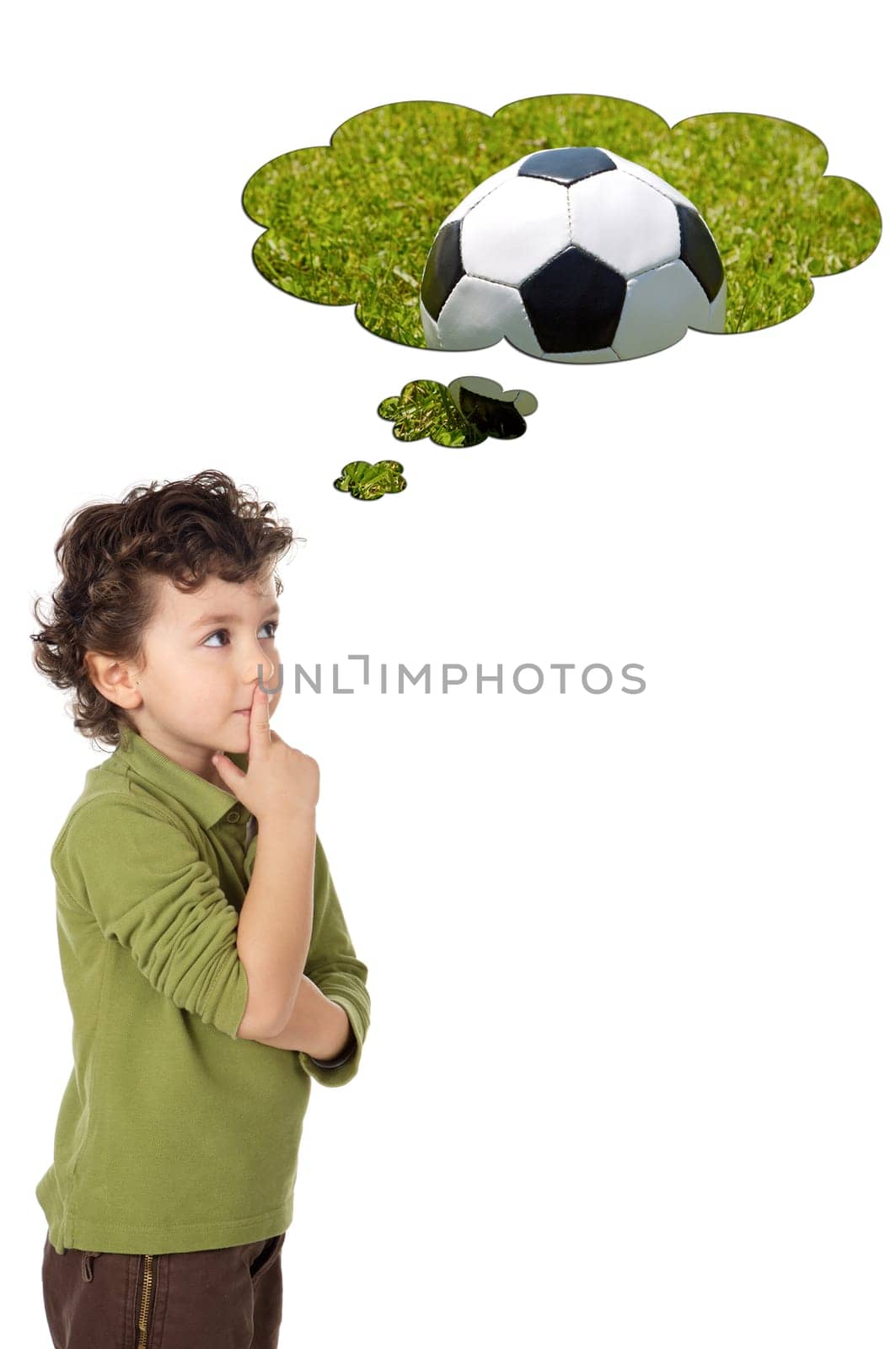 adorable boy thinking