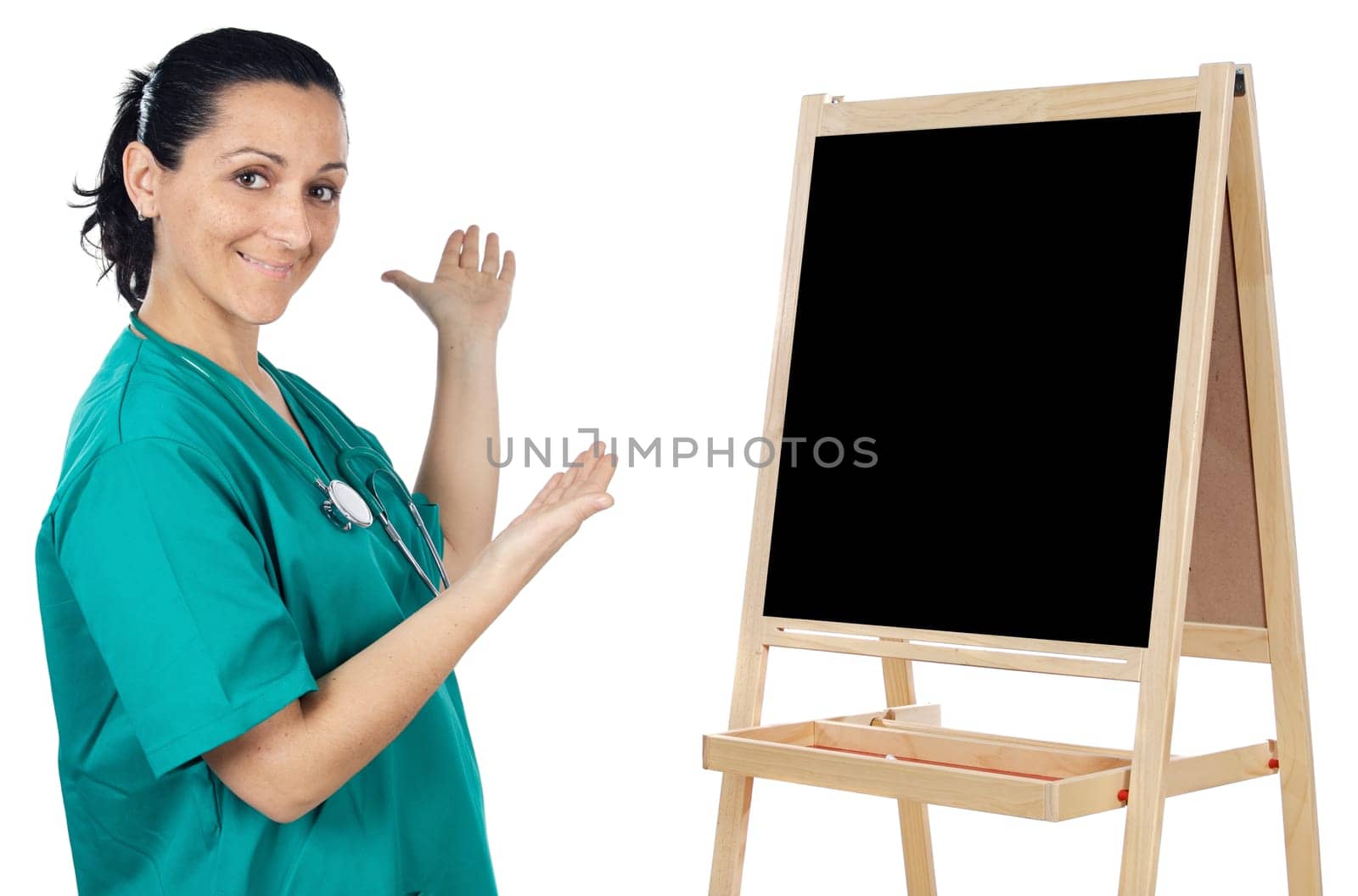 lady doctor whit slate
