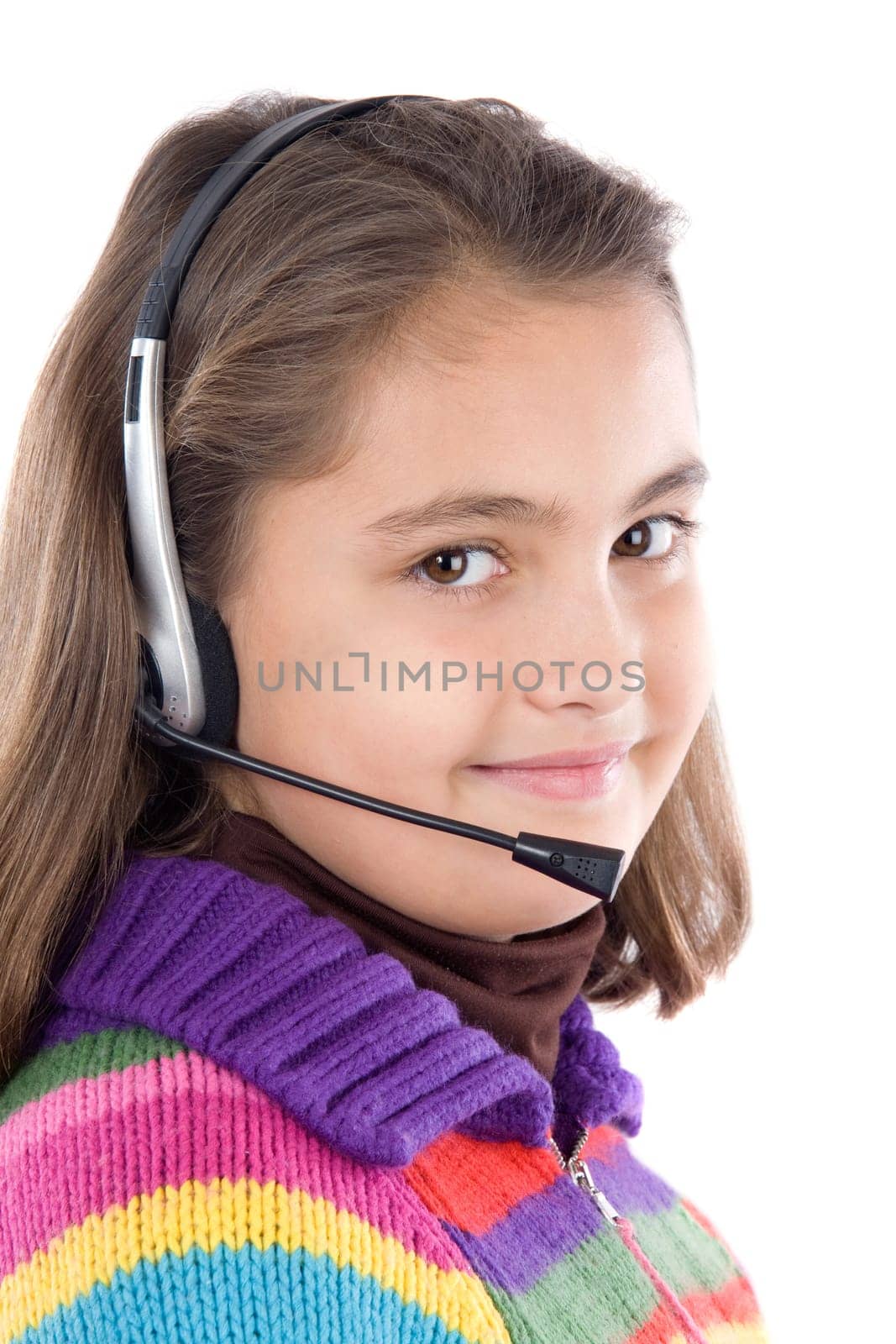 Adorable girl with  headphone