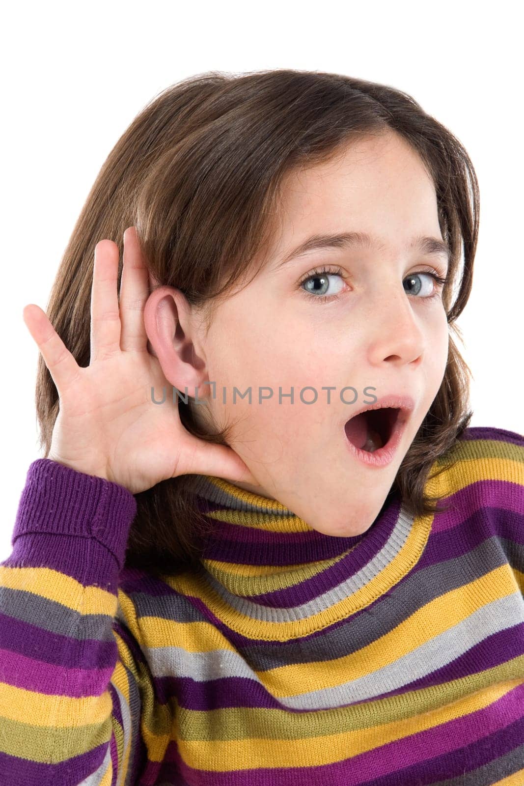 Adorable girl hearing