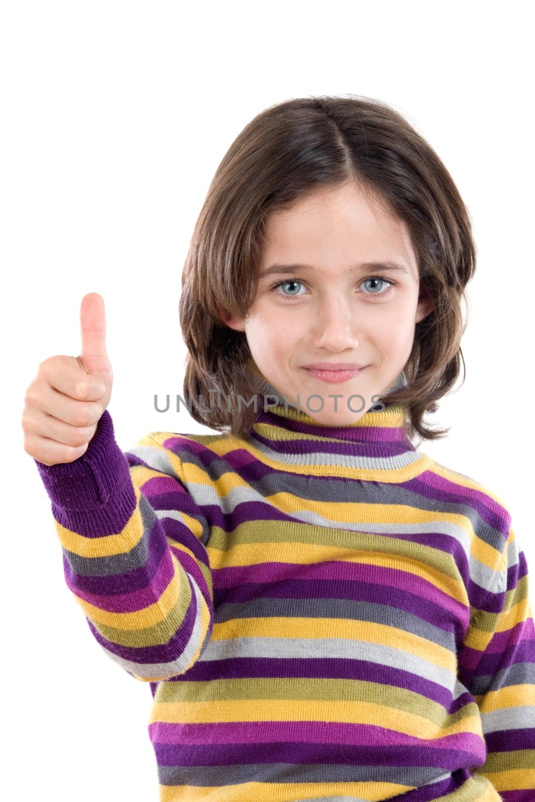 Adorable girl saying OK