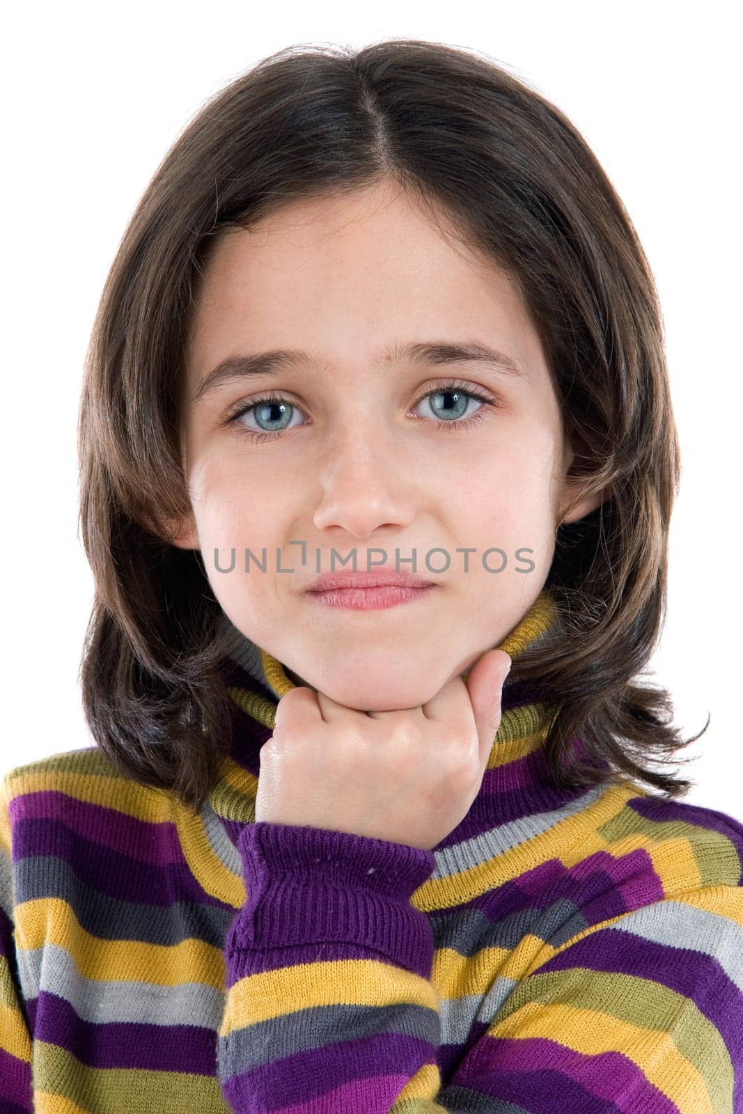 Portrait of adorable girl thinking
