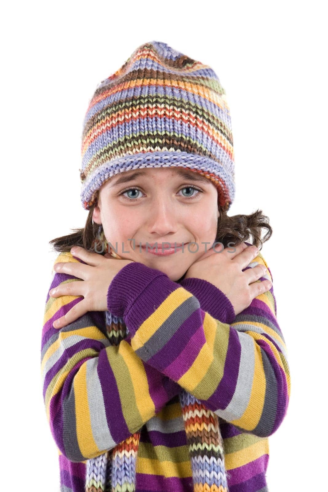 Little girl with clothes for the winter