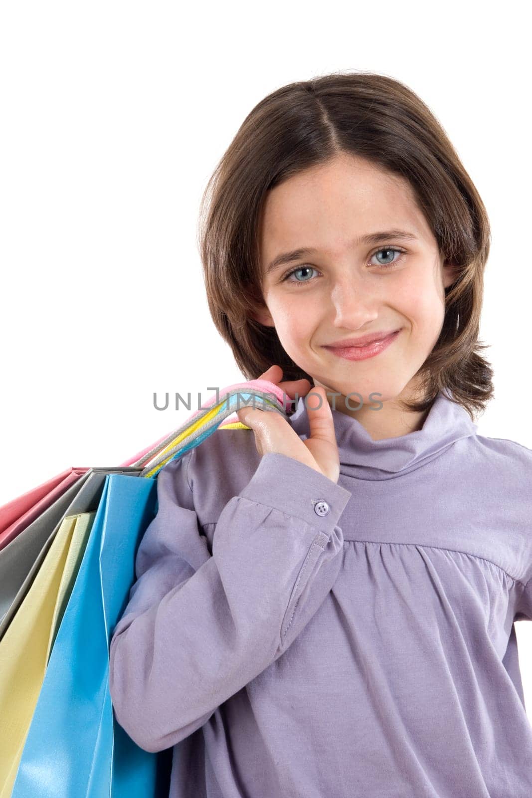 Adorable girl shopping
