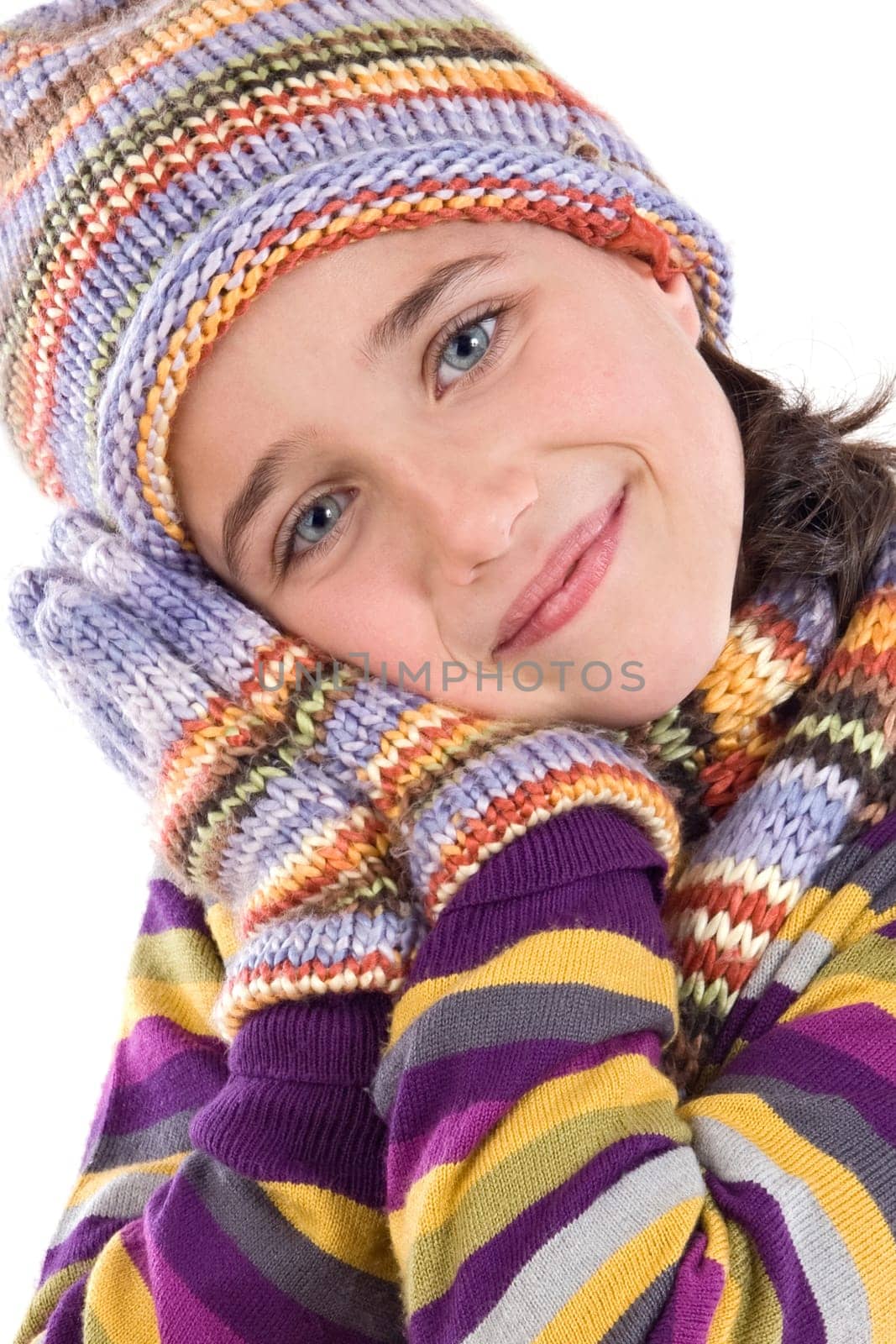 Little girl with clothes for the winter