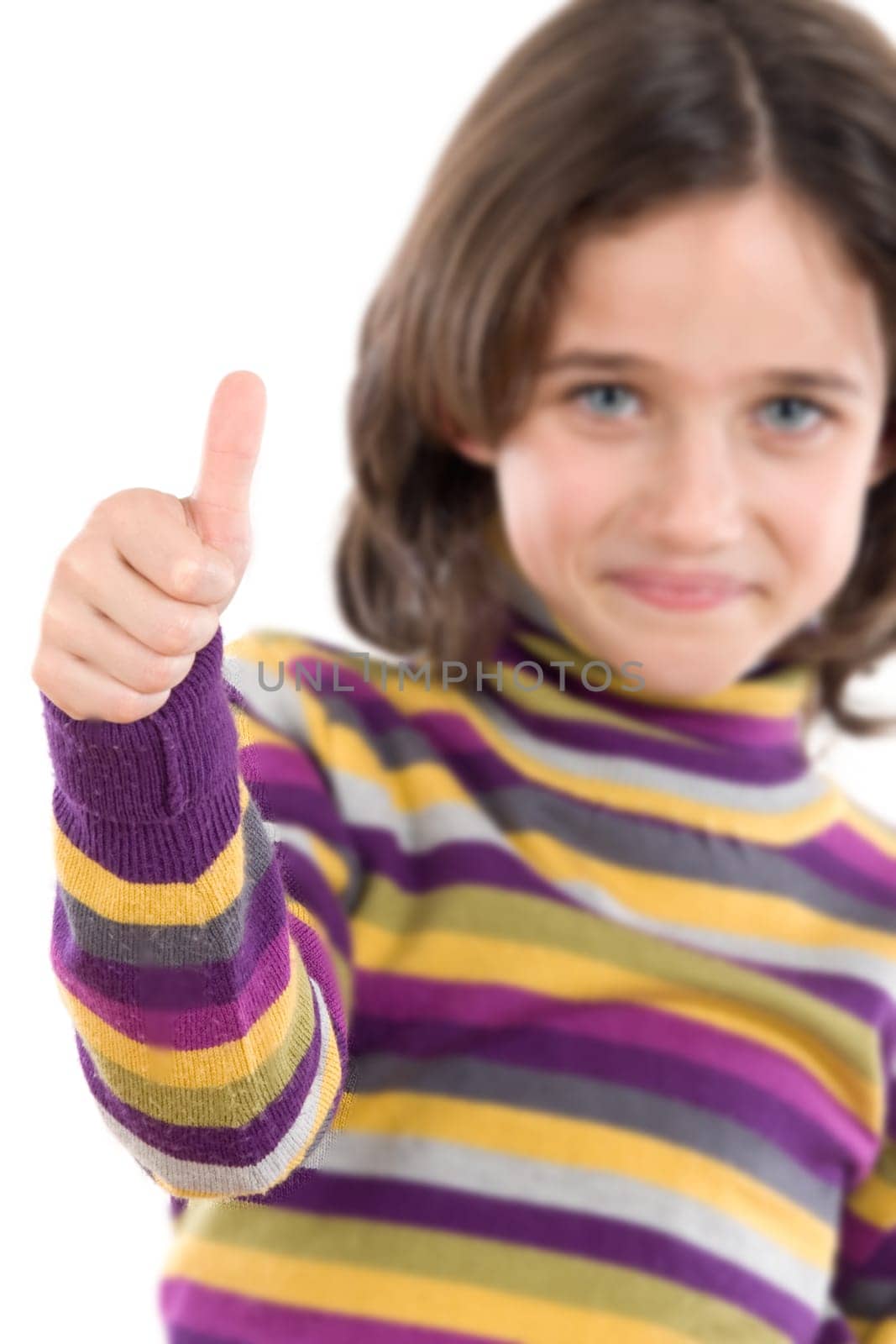 Adorable girl saying OK