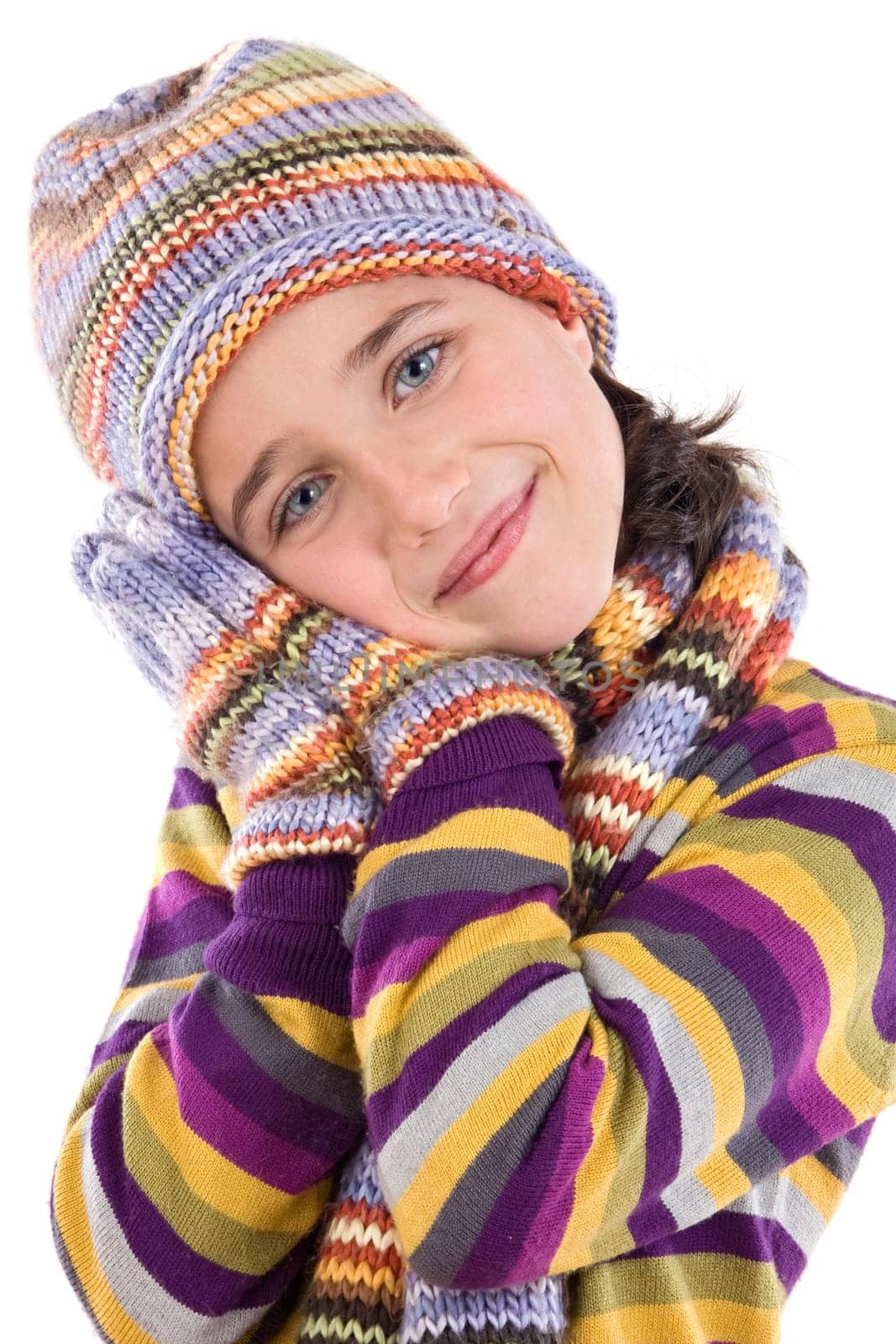 Little girl with clothes for the winter