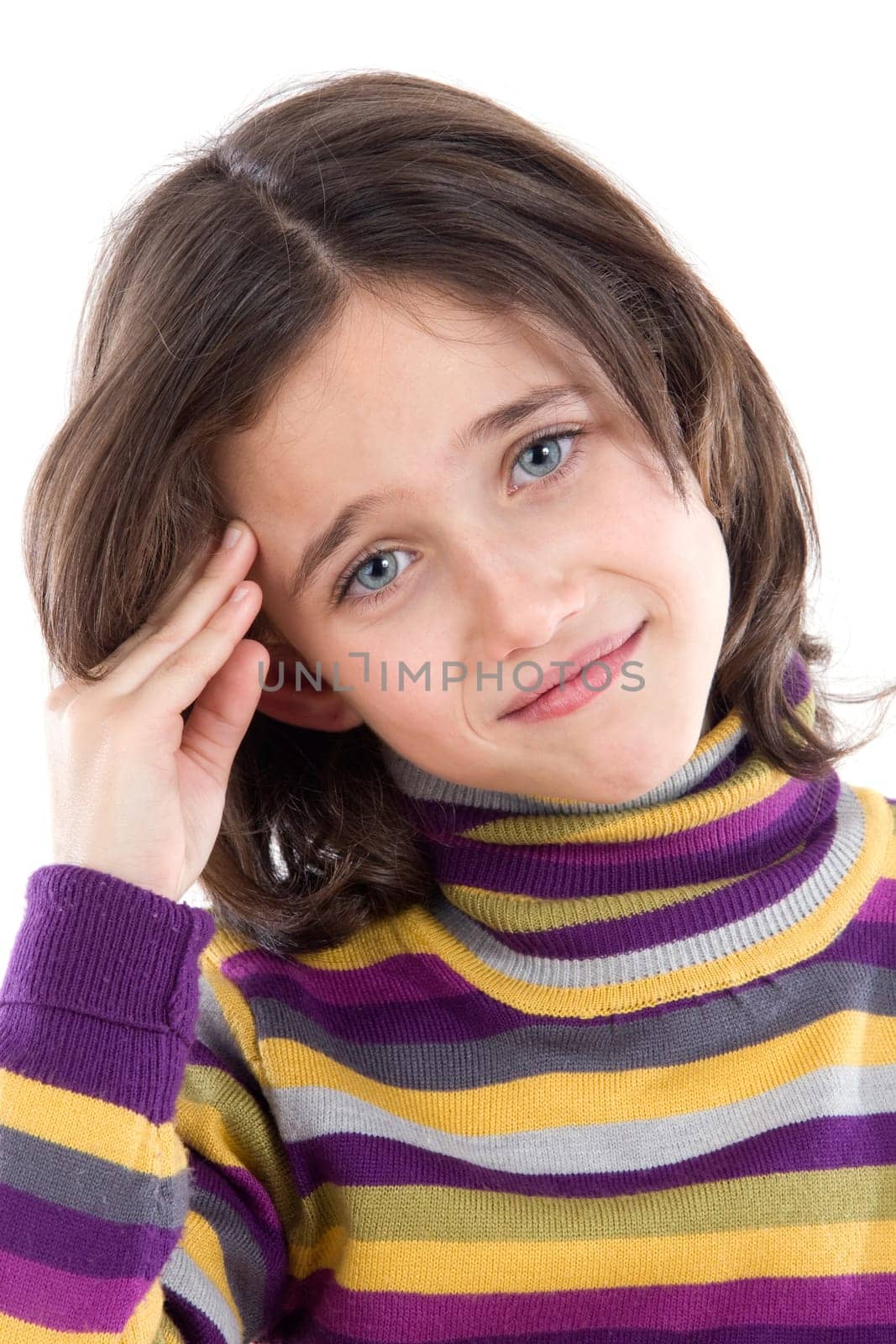 Adorable girl whit headache