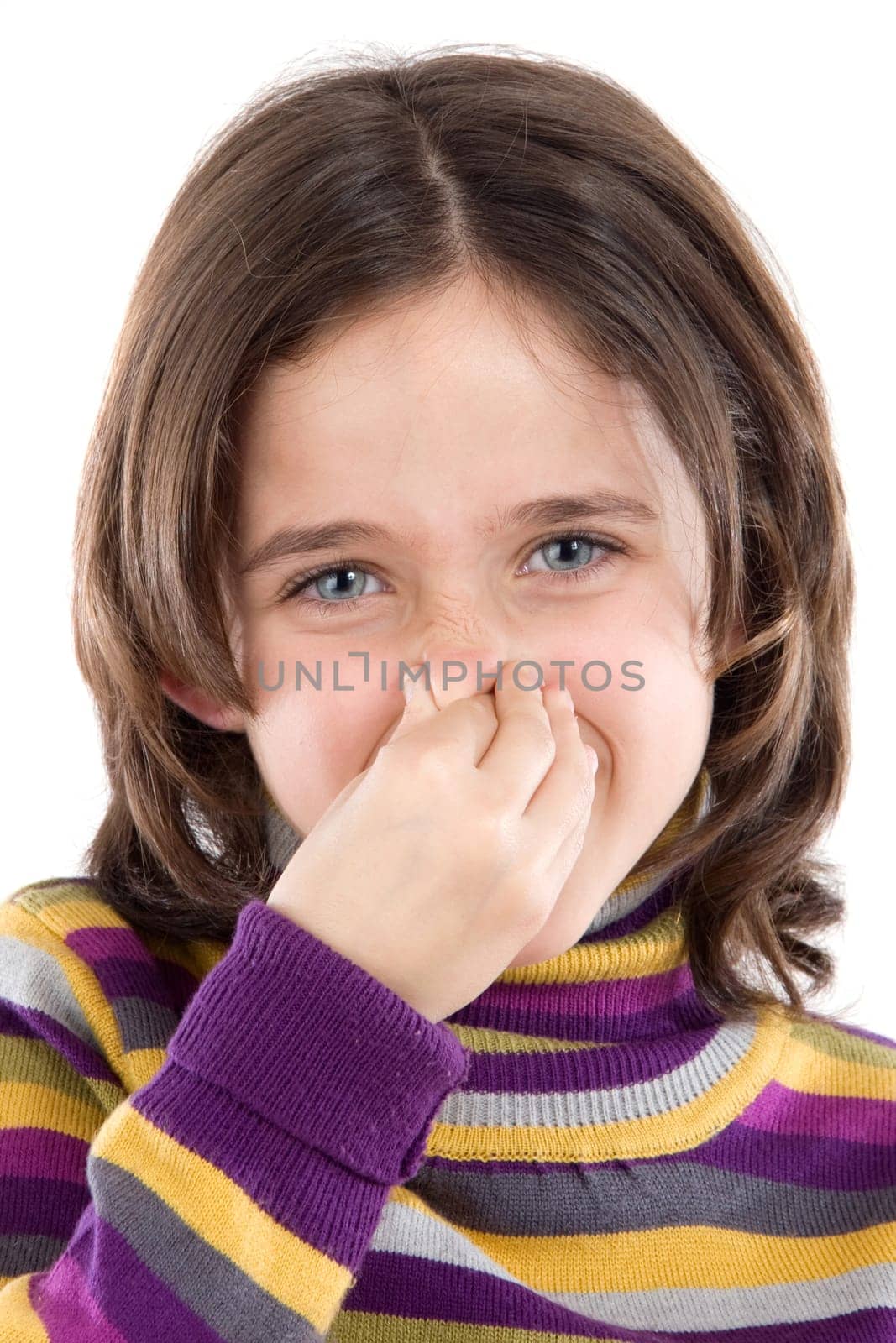 Pretty girl covering her noise