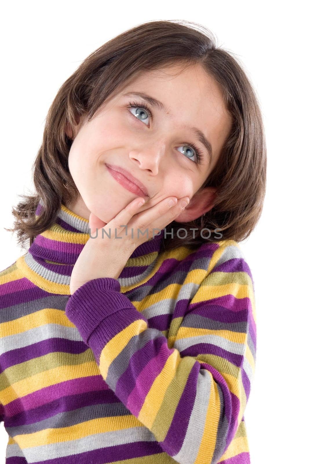 Portrait of adorable girl thinking