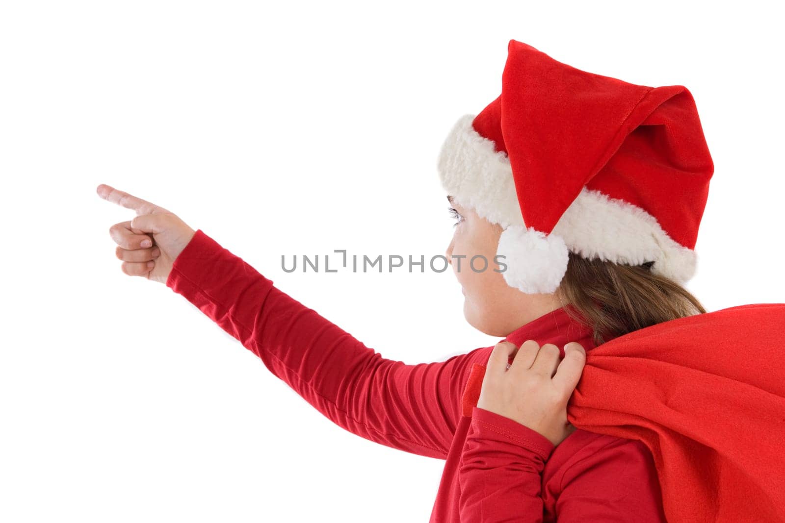 Beautiful girl with hat of christmas