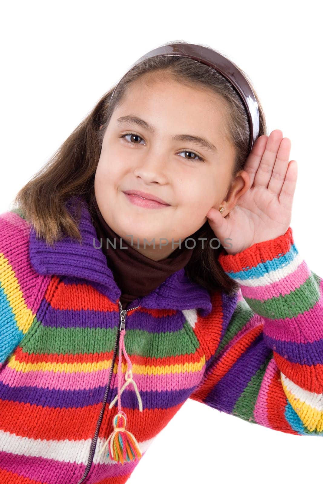Adorable girl hearing