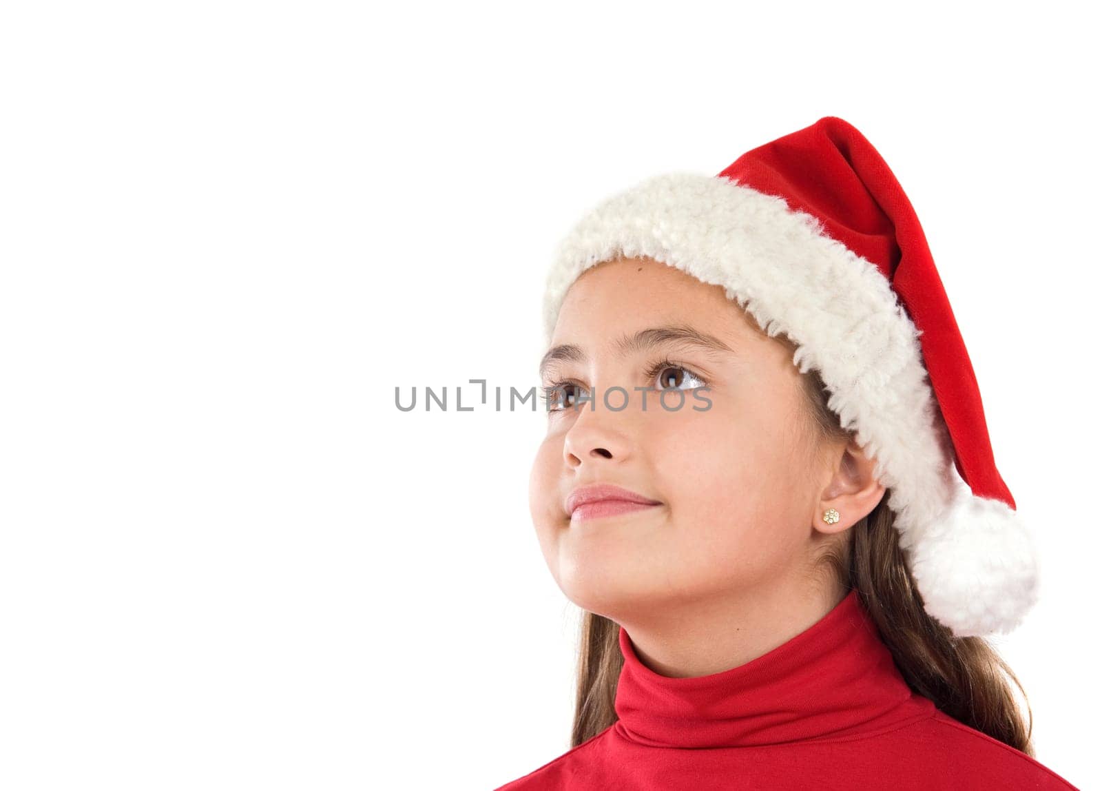 Beautiful girl with hat of christmas